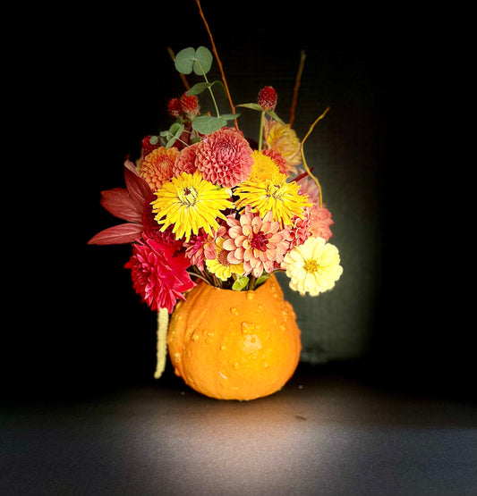 2026 Fall Flower Subscription (4 Bouquets w/ Pumpkin Delivered to Mercer Island, Bellevue and Redmond